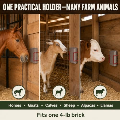 LBH MARKET 4 lb Salt Block Holder for Horses & Goats, Color Varies