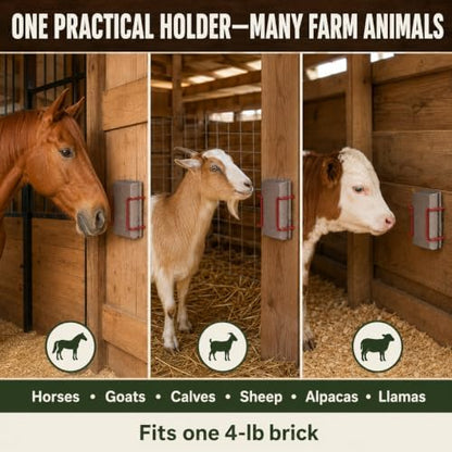 LBH MARKET 4 lb Salt Block Holder for Horses & Goats, Color Varies
