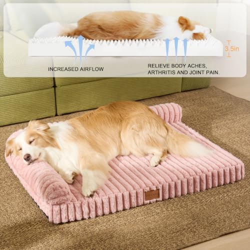 Orthopedic Large Dog Bed Furry Pet Bed, Washable Cover 42''X28''
