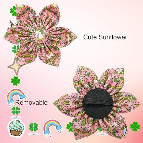 Dog Collar - St. Patrick's Day Dog Collar with Flower for Dogs Flowers Adjustable Dog Collar Girl Pet Gift Dog Collar for Medium Small Large Dogs