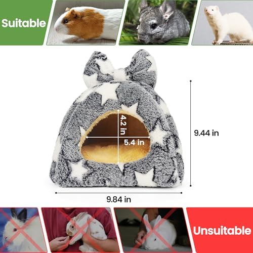 Mygeromon Guinea Pig Bed Rabbit Hideout Cuddle Cup Washable (Star Style)