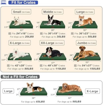 Jumbo Waterproof Orthopedic Dog Bed for Extra Large Dogs