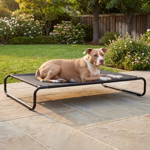 Veehoo Cooling Elevated Dog Bed, Outdoor Raised Dog Bed for Large Dogs