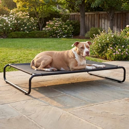 Veehoo Cooling Elevated Dog Bed, Outdoor Raised Dog Bed for Large Dogs