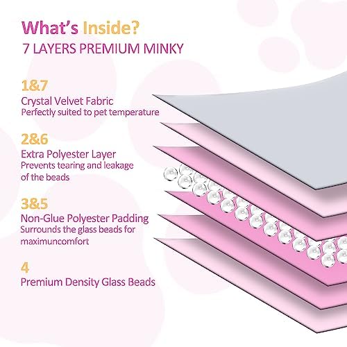 LaSyL Weighted Blanket for Pets | Thunder Blanket for Dogs Anxiety | Premium Soft Minky | Relaxation & Calming & Anti Anxiety | Used in Car, Bed, Couch | Pink, Washable Small (24"x32")