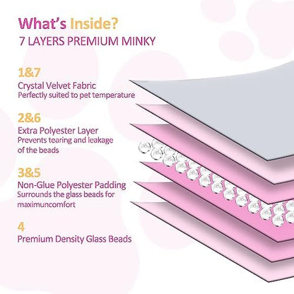 LaSyL Weighted Blanket for Pets | Thunder Blanket for Dogs Anxiety | Premium Soft Minky | Relaxation & Calming & Anti Anxiety | Used in Car, Bed, Couch | Pink, Washable Small (24"x32")