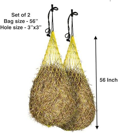 Majestic Ally Hay Net, Set of 2, Length - 54”, Holes 3"x3" for Horses