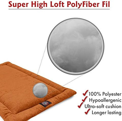 Majestic Pet Dog Crate Mat - Machine Washable Soft Plush Pet Bed Pad for Crates & Kennels | USA Crafted | 30"x21" Villa Orange
