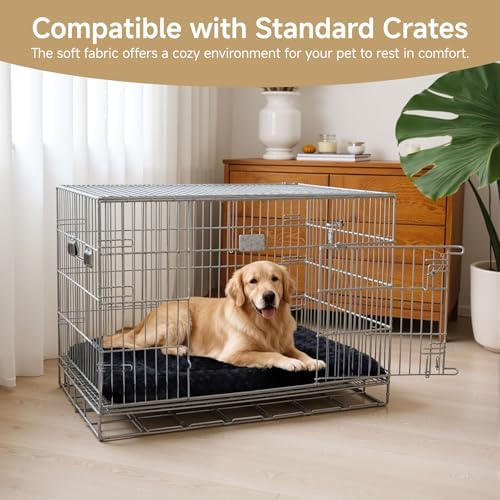 Exsnugy Washable Dog Bed Mat Medium Size Fluffy Pet Crate Pad 36x23