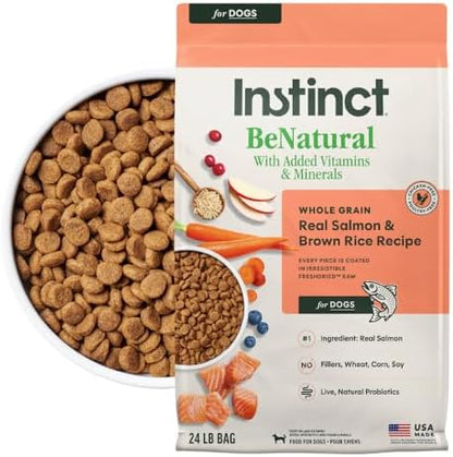 Instinct BeNatural Dry Dog Food, Whole Grain, Salmon & Brown Rice, 24 lb.