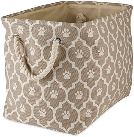Bone Dry 6192 Pet Storage Collection Lattice Paw Print, Large Rectangle, Stone