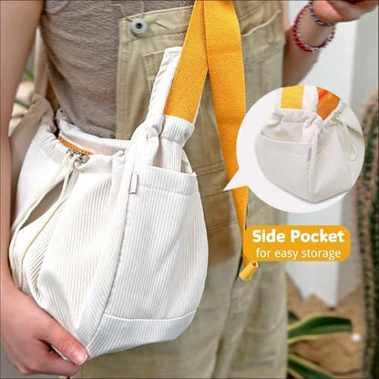 Ferret Sling Carrier, Front Backpack for Ferret Rabbit Puppy Kitten (Beige)