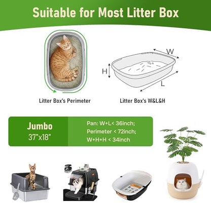 ZOMISIA Cat Litter Box Liners Large - 40 Count 37" x 18" Jumbo Litter Bags