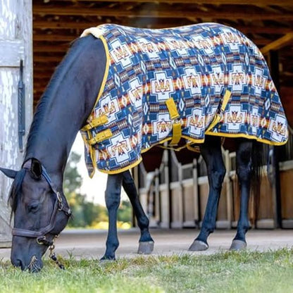 Jeffers Expression Standard Neck Fleece Cooler Horse Blanket, 72" – Lightweight Breathable Polyester Fleece Horse Cooler for Moisture Control, Drying, Layering, All Year Round Use - Thunderbird