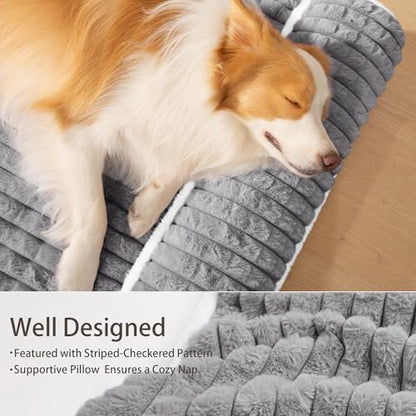 Orthopedic Large Dog Bed Pillow Pet Sofa Bed 36''X24'' Grey