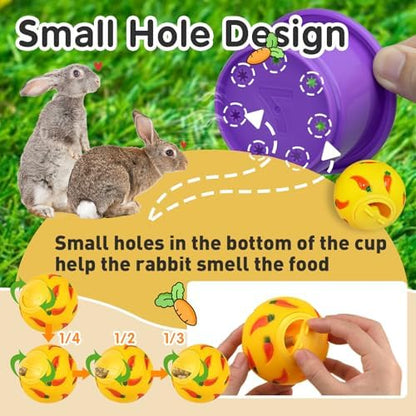 8 Pcs Colorful Stacking Cups and a Ball for Rabbits, Colorful Bunny Cups for Rabbits and Small Animals, Nesting Rabbit Cups of Different Sizes, Bunny Stacking Cups for Hiding Food and Playing