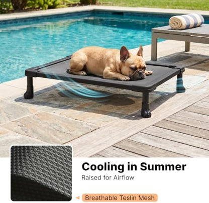 Veehoo Elevated Dog Bed Small, Chew Proof Dog Bed Pre-Assembled, 24" x 17"