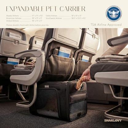 Top-Side Expandable Pet Carrier, Treat Window,18x11x11 Airline Approved