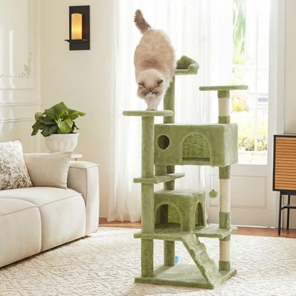 54 Inch Cat Tree Tower with Natural Sisal Scratching Post