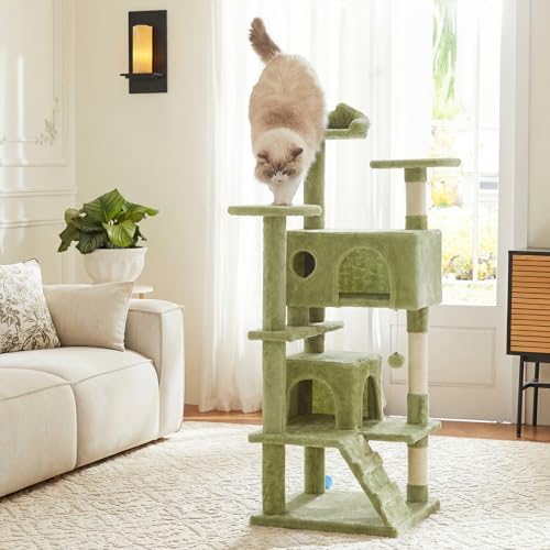 54 Inch Cat Tree Tower with Natural Sisal Scratching Post