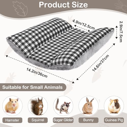 15"x14" Soft Plush Rabbit Bed Washable Cuddle Mat for Small Pets