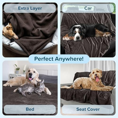 PETMAKER Dog Blanket, Charcoal, 60” x 70”
