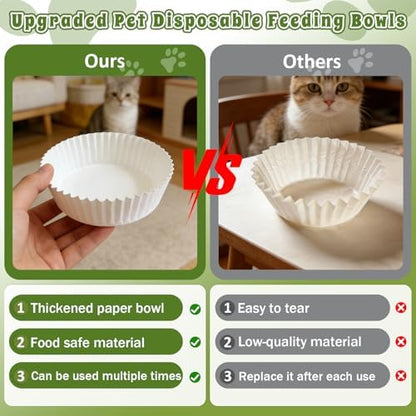 200 Pcs Pet Disposable Feeding Bowls Liner Bulk