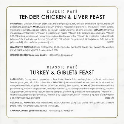 Fancy Feast Classic Pate Poultry & Beef Wet Cat Food, 3 oz Cans, 30-Pack