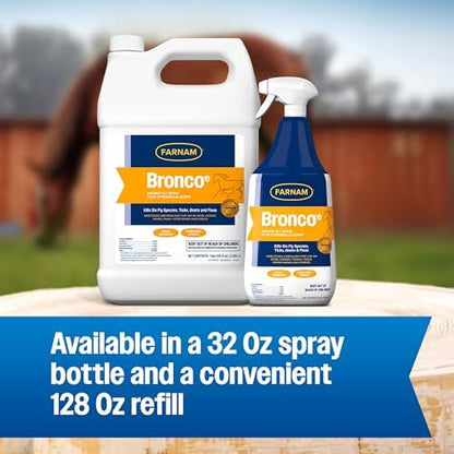 Farnam Bronco E Fly Spray for Horses, Dogs & Premises 128 oz Refill