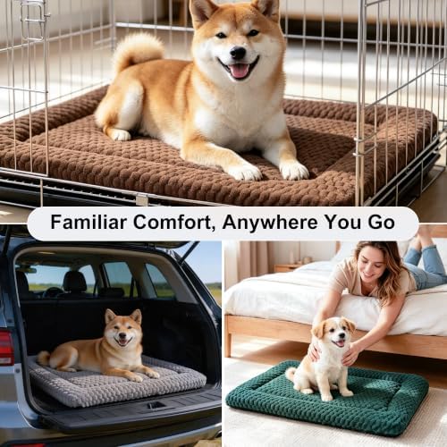Dog Bed Mat, Reversible Crate Pads for Small/Medium/Large Dogs & Cats Sleeping, Portable & Soft, Dog Beds Crate Pad (Mix, S(24"*18"*1.5")) (Mixed Colors - B-4PCS, S(24"*18"*1.5"))