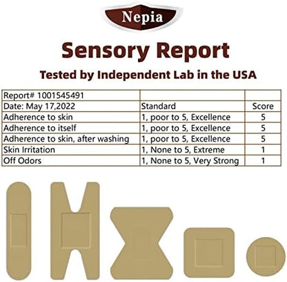 Nepia Hypoallergenic Bamboo Fabric Assorted Shapes Bandages | PFAS Free & Latex Free | Eco Friendly Compostable Bandaids for Sensitive Skin & Scrapes | Flexible Fabric Family Pack (75 Count)