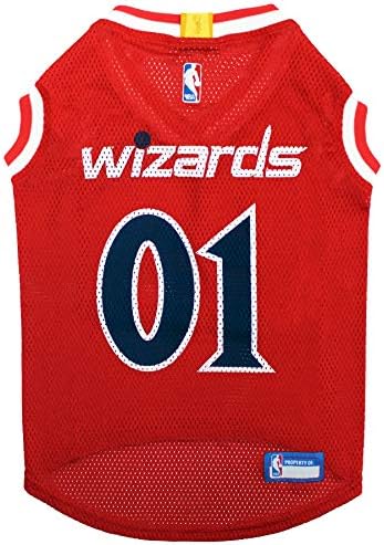 Pets First NBA Washington Wizards Dog Jersey, X-Large - Tank Top Basketball Pet Jersey, Multi, one Size (WWZ-4047-XL)