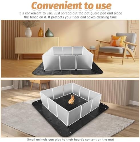 PINVNBY 59"x59" Thickening Waterproof Pet Playpen Mat, Guinea Pig Cage Liner Tarp Bottom Reusable Base for Rabbits, Bunny, Ferrets and Other Small Animals, 2 PCS