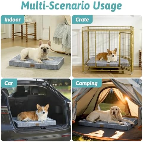 COZY KISS Cooling Orthopedic Dog Bed, Q-Max>0.5, Waterproof Lining, 36x27in