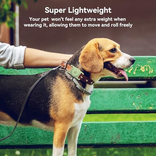 GOCII for Airtag Dog Collar Holder 2 Pack,Waterproof Dog Collar Holder for Apple AirTag(Gen 1 & 2),Silicone Air Tags Case for Dog Collars(Light Green)