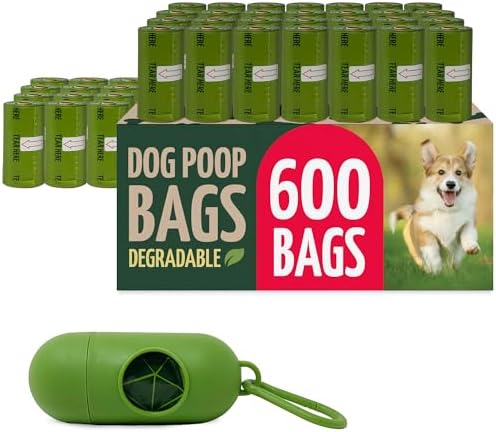 Reli. Biodegradable Dog Poop Bags Rolls (600 Pack, 40 Rolls)