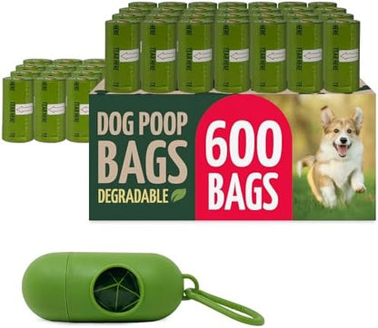 Reli. Biodegradable Dog Poop Bags Rolls (600 Pack, 40 Rolls)