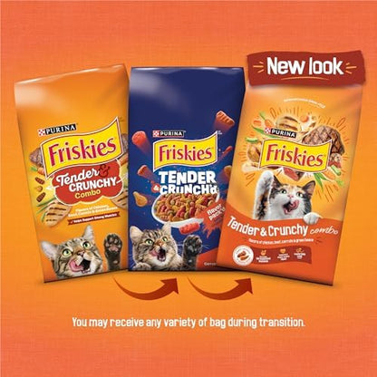 Purina Friskies Tender and Crunchy Combo Dry Cat Food, (4) 3.15 lb Bag