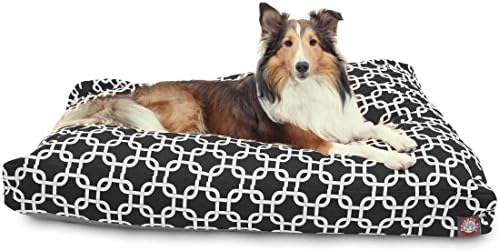 Majestic Pet Rectangular Dog Bed, Large, 44x36x5 in, Washable, Black