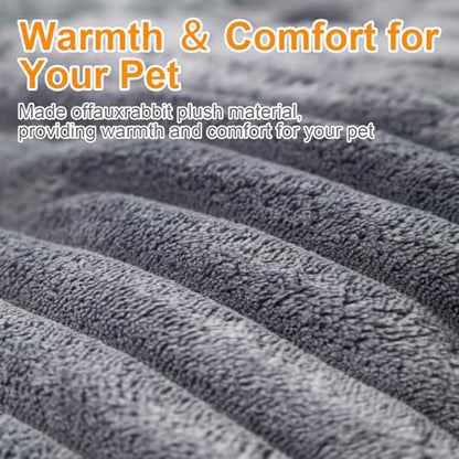 Washable Round Donut Dog Bed,Cat Beds for Indoor Cats(Grey,M)