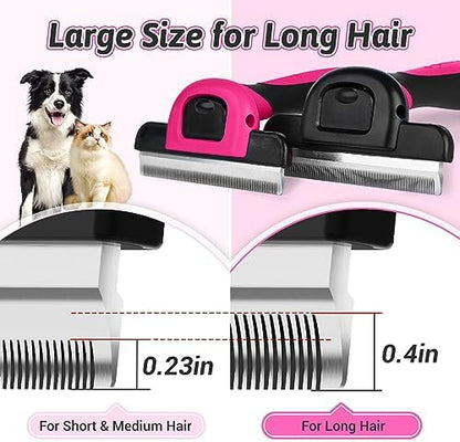 MIU COLOR Long Hair Pet Grooming Brush for Medium & Large Dogs & Cats,Pink