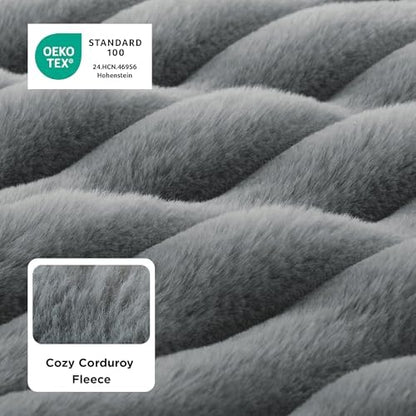Bedsure ComfyFleece™ Fluffy Balanced Support Large Dog Bed for Crate,35x22