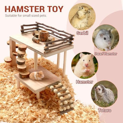 Wooden Hamster Playground, Hamster Platform, Hamster Climbing Hide Frame
