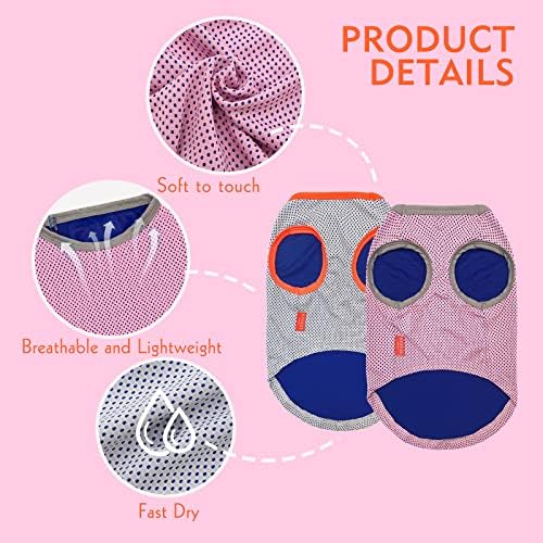 KYEESE 2Pack Dog Shirt for Large Dogs Soft Breathable T-Shirts, Pink+Grey