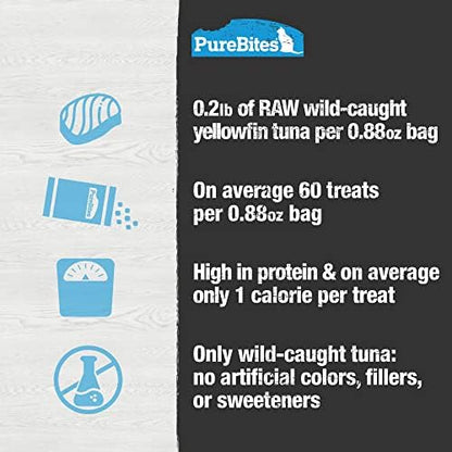 PureBites Tuna Single Ingredient Freeze Dried Cat Treats, 0.88 oz