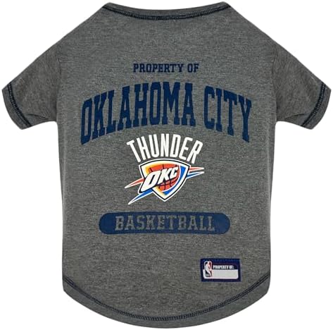 Pets First NBA Licensed Hoodies & T-shirt for Dogs & Cats, Oklahoma City Thunder, Medium