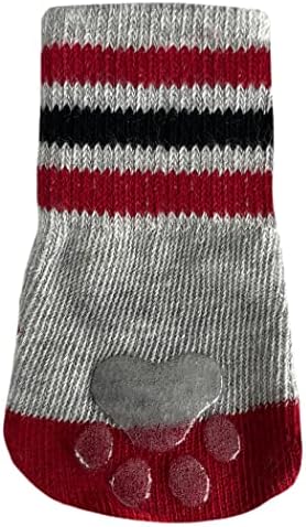 NFL SAN Francisco 49ERS Anti Slip Dog Socks with Elastic Ribbed Top, Size Medium/Large. Indoor/Outdoor Socks, Best Dog Paw Protector, 2 Pairs, Cool Puppy Supplies with NFL Logo of 49ERS Team
