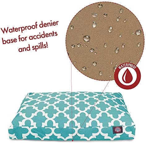Majestic Pet Rectangular Dog Bed, Small, 27x20x4 in, Washable, Teal