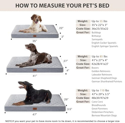 WNPETHOME Orthopedic Waterproof XL Dog Bed for Crate Cozy Sleep