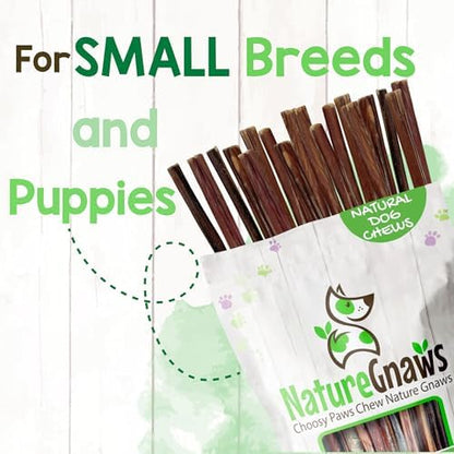 Nature Gnaws Small Bully Sticks 5-6" Rawhide Free Dog Chews, 5 Count